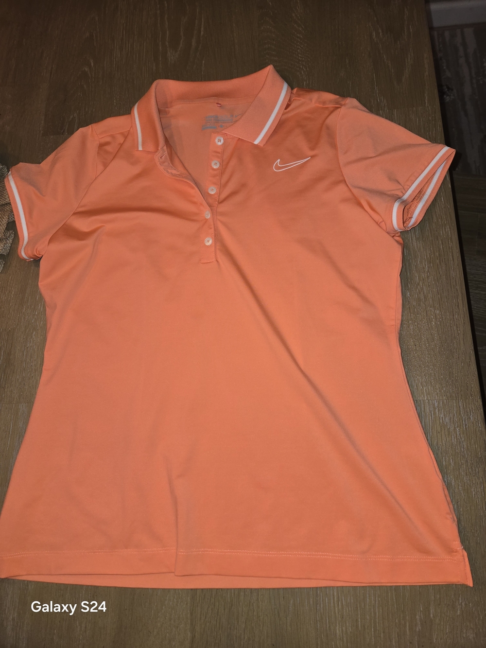 Nike Golf Women's L Coral Orange Polo Dri-fit Tour Performance